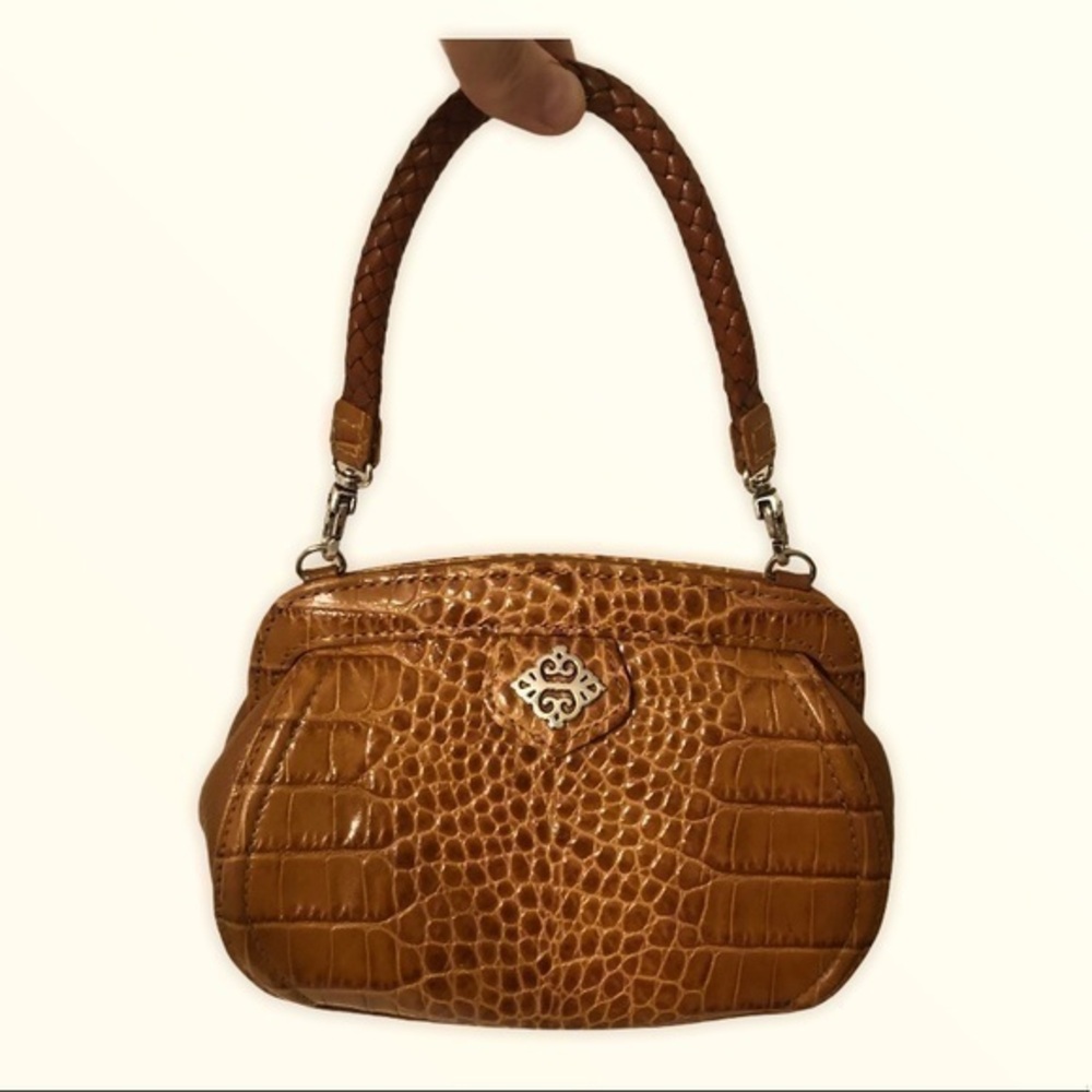 BRIGHTON mini crocodile embossed leather bag